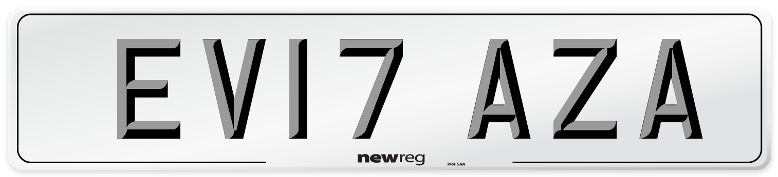 EV17 AZA Number Plate from New Reg